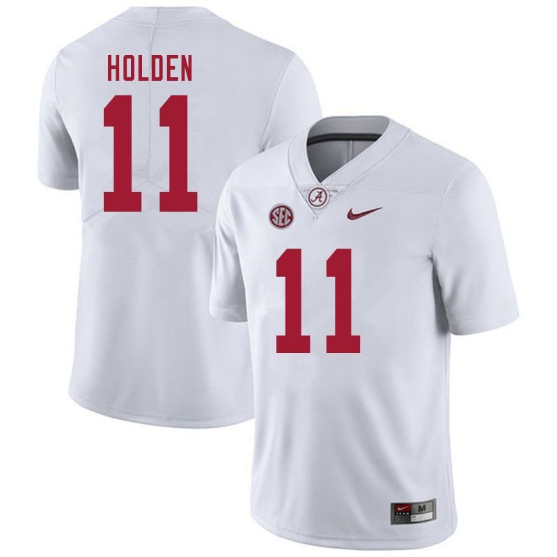 Men #11 Traeshon Holden Alabama White Tide College Football Jerseys Sale-White